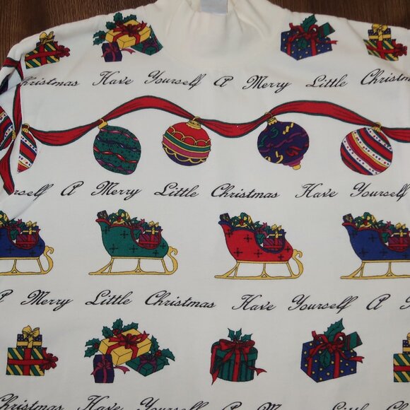 Womens Vintage 1980s Talbots Ugly Christmas Pullover Sweater Sweatshirt Top sz S - Picture 3 of 4